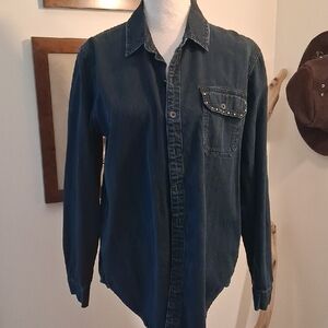 Lucky Brand Indigo Denim Studded Shirt